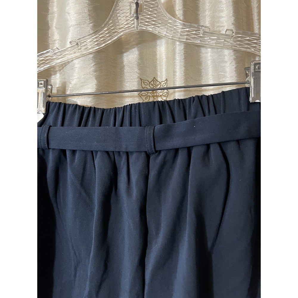 NWT Nicole Miller Womens Black Belted Wide Leg elastic back Dress Pants size 14 - Picture 6 of 6